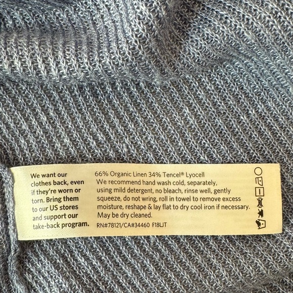 Eileen Fisher Lightweight V-neck Organic Linen Blend Sweater Tunic Size L - Picture 7 of 8